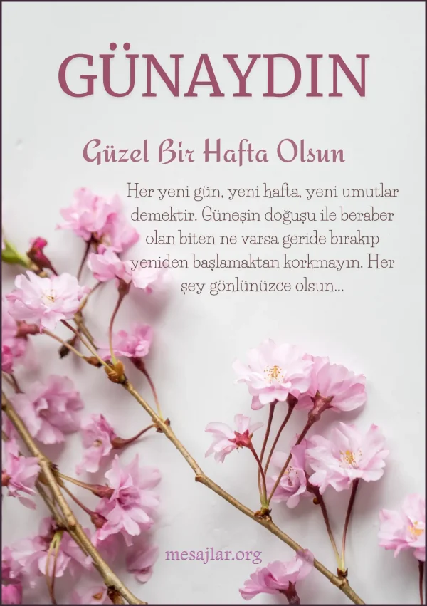 Hafta başı için resimli günaydın mesajı