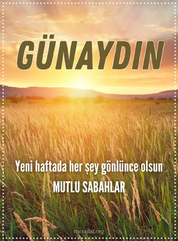 resimli günaydın mesajı pazartesi günü