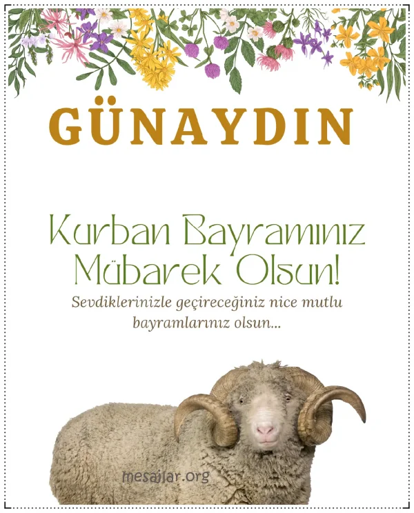 Kurban Bayramında resimli günaydın mesajı