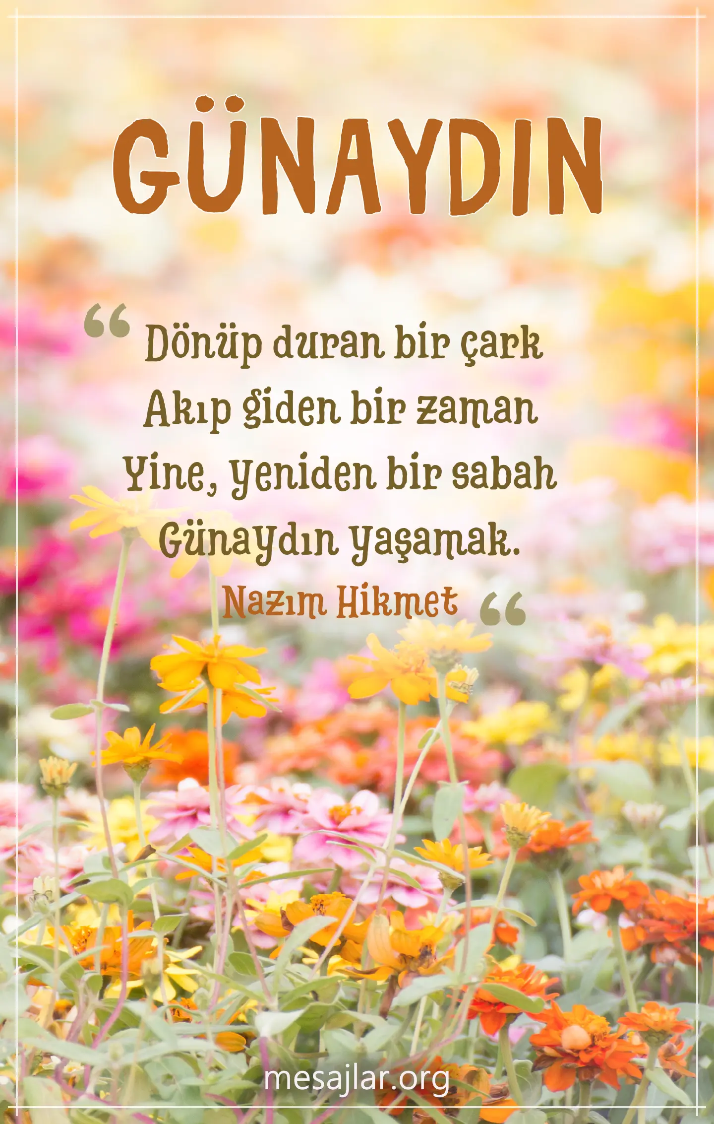 çiçekli resimli günaydın iyi sabahlar mesajı