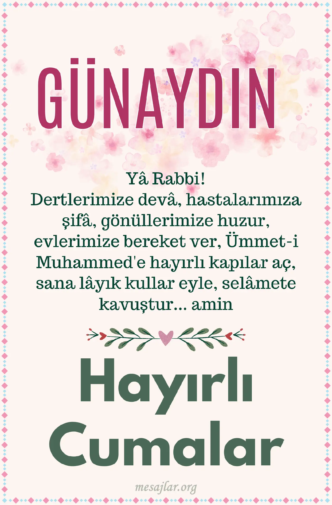Cuma günü resimli günaydın mesajı