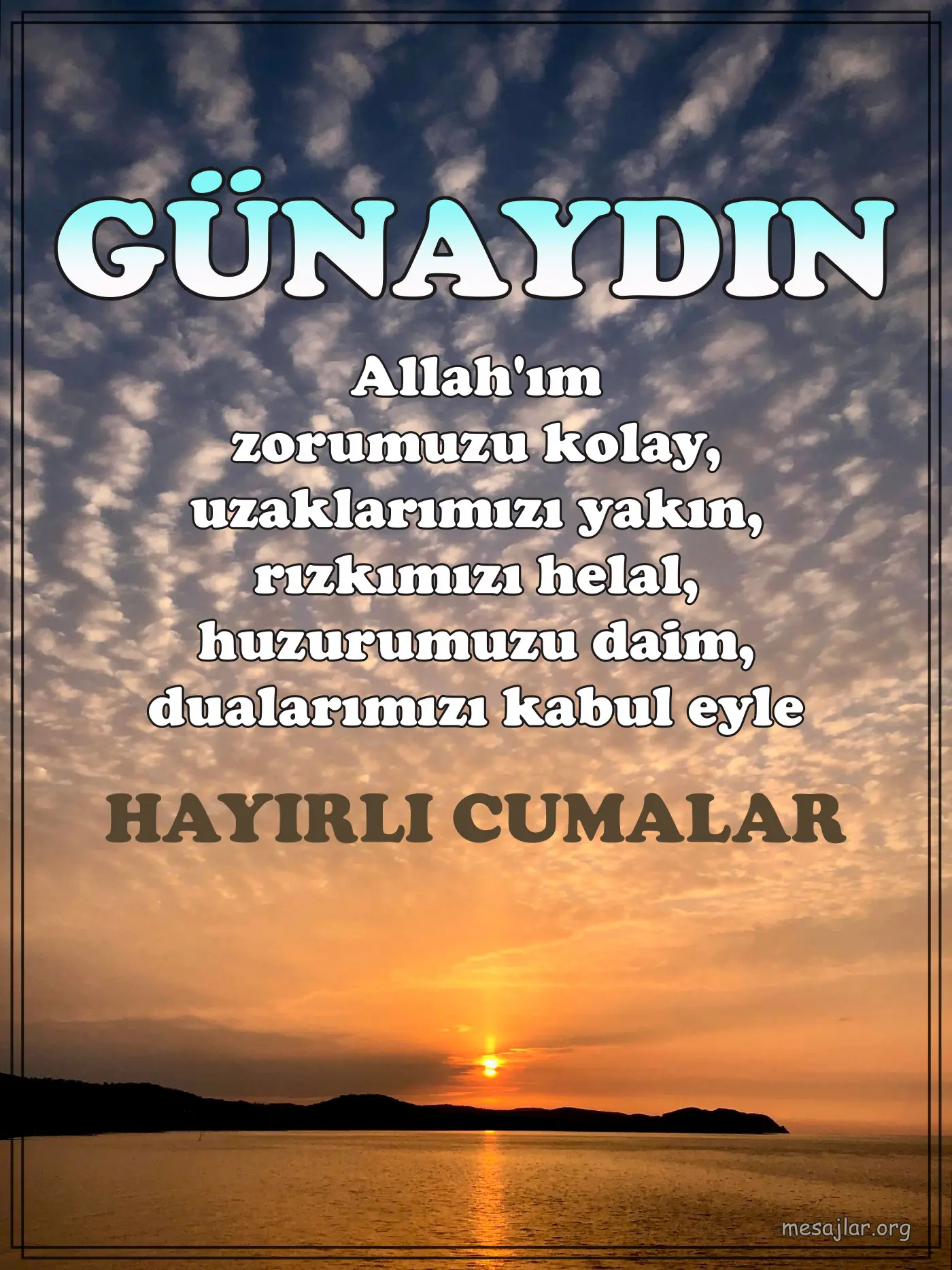 cuma günü resimli günaydın iyi sabahlar mesajı