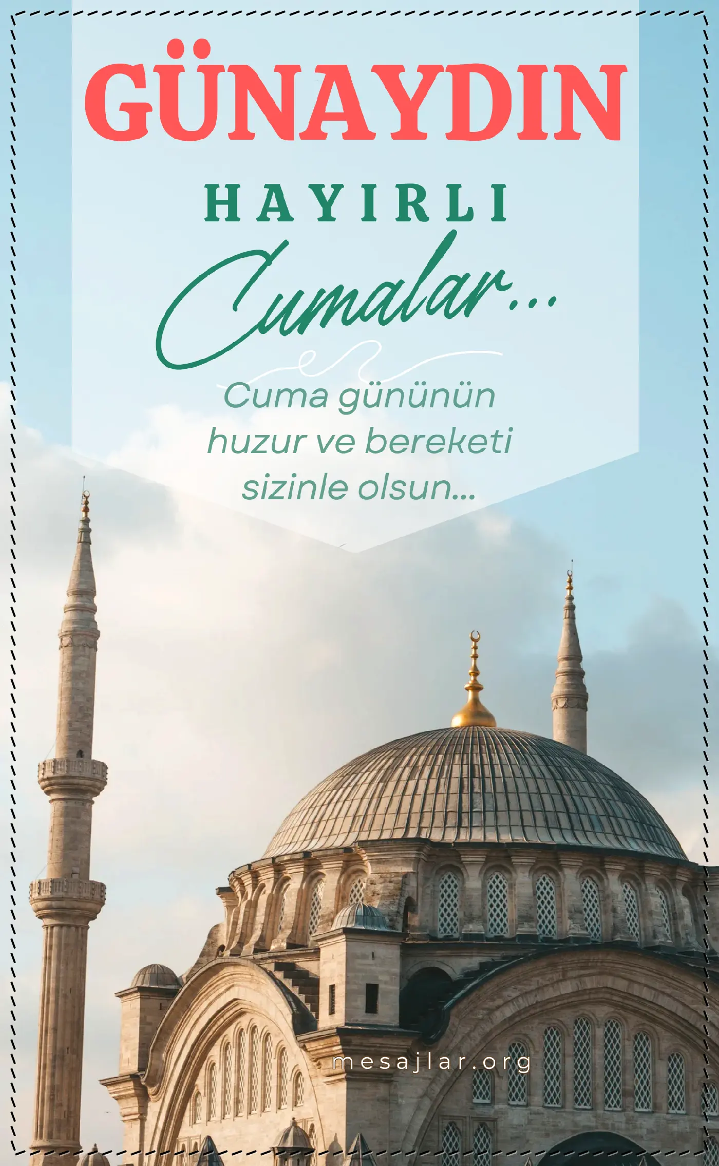 Cuma günü için resimli günaydın mesajı
